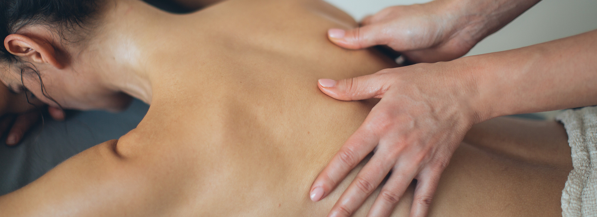 back massage on woman